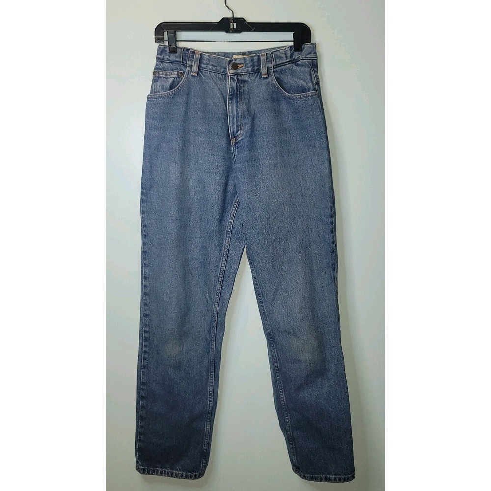 Vtg 90s LL Bean 9 MT 100% Cotton High Waist Relaxed Fit Mom Jeans stretch Waist